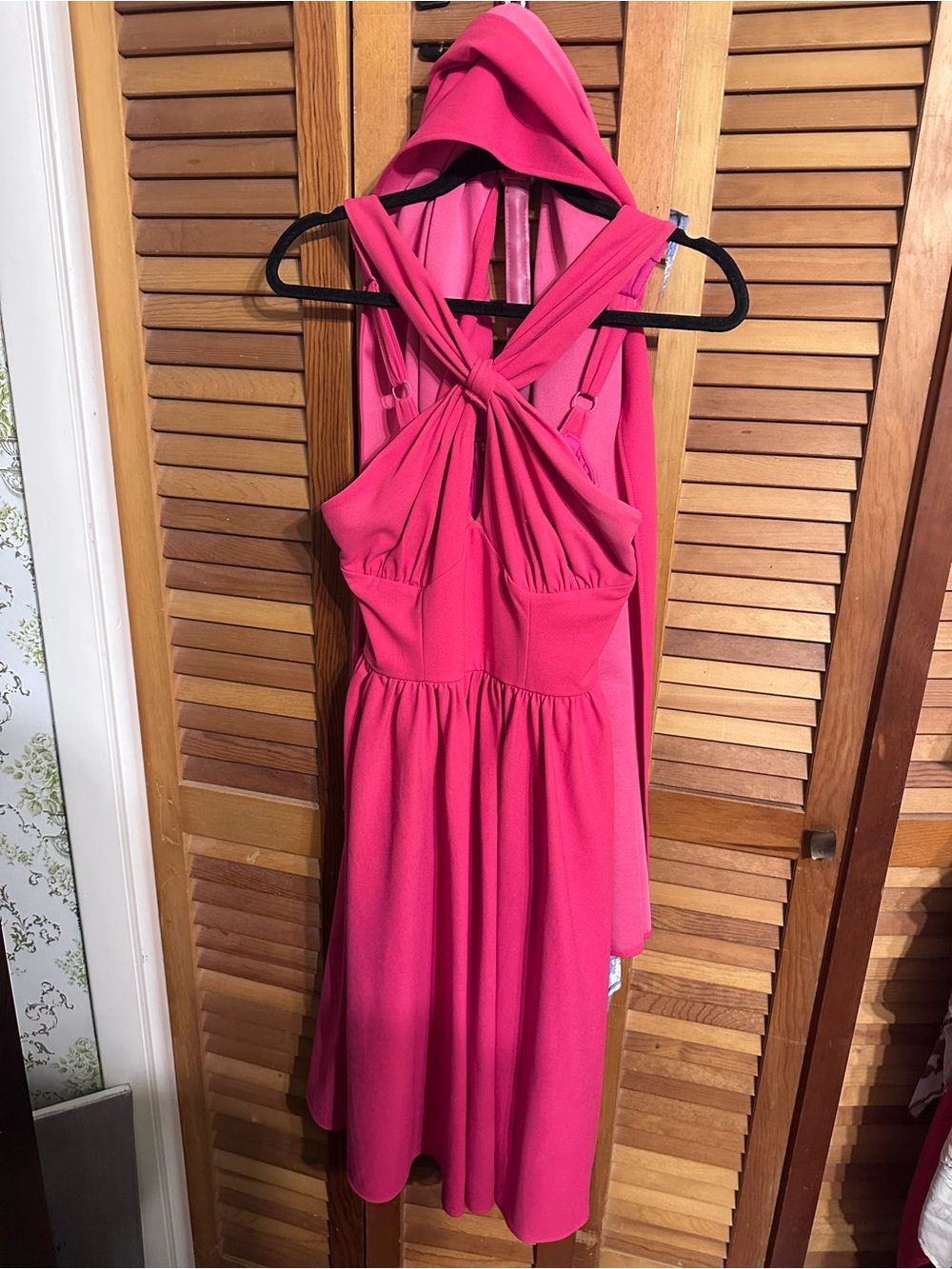 GOLDEN ERA SWING DRESS AND SCARF IN HOT PINK - VIXEN BY MICHELINE PITT